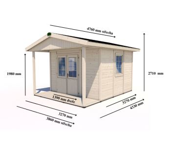 Zahradní domek HEROLD A3333 Premium s terasou (9,6 + 3,5m2) (2)