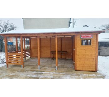 Zahradní Altán  HEROLD A3355 AAX Plus s boční stěnou  (3,5 + 14,1  m2) (5)