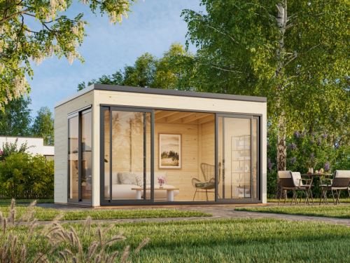 Zahradní domek Serena 12,6 m2 Set 1  s posuvnými dveřmi s dvojitým sklem