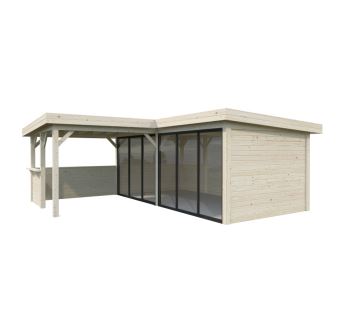 Zahradní domek Lenna 24,9 m2 s posuvnými dveřmi s dvojitým sklem (Set 722) (7)