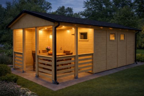 Zahradní altán Herold A3366 DX Plus s boční stěnou (12,6 + 6,3 m2)