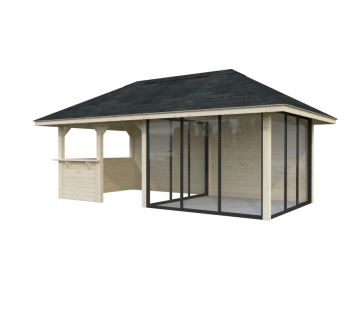 Zahradní domek Bianca 16,6  m2 s posuvnými dveřmi s dvojitým sklem (Set 508) (6)
