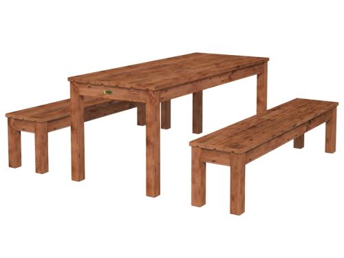Dřevěný zahradní stůl s lavicemi PALMAKO SANNE 18 - hnědá impregnace