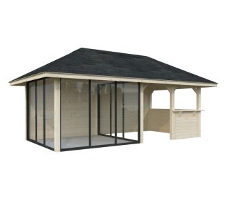 Zahradní domek Bianca 16,6  m2 s posuvnými dveřmi s dvojitým sklem (Set 508) (7)