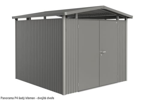 Biohort Zahradní domek PANORAMA P4, šedý křemen metalíza