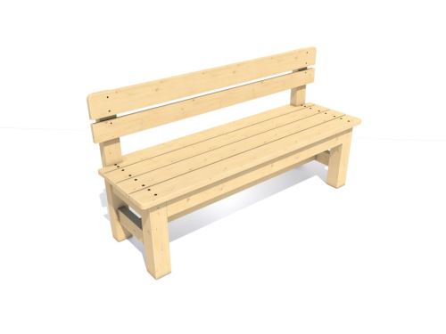 Dřevěná lavice Zuzana 120 x 53,5 x 88 cm -  bez impregnace