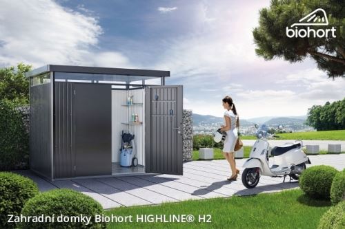 Biohort Zahradní domek HIGHLINE® H2, tmavě šedá metalíza
