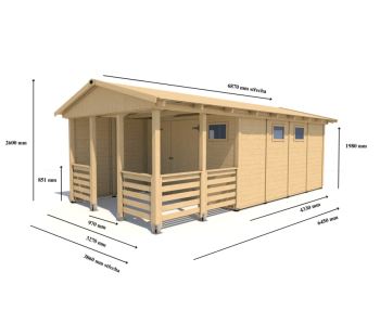 Zahradní altán Herold A3366 DX Plus s boční stěnou (14,1  + 7 m2) (3)