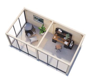 Zahradní domek Bianca 16,6 m2 s posuvnými dveřmi (Set 202) (6)