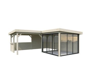 Zahradní domek Lenna 24,9  m2 s posuvnými dveřmi s dvojitým sklem (Set 710) (6)