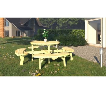 Dřevěný zahradní párty stůl s lavicemi PALMAKO OSCAR - zelená impregnace Dřevěný zahradní párty stůl s lavicemi PALMAKO OSCAR - zelená impregnace