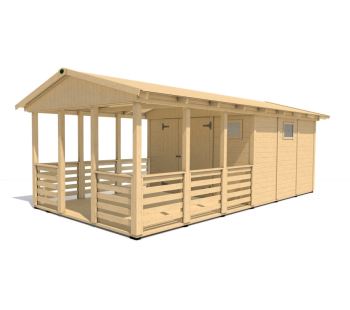 Zahradní altán Herold A3366 C s terasovou podlahou (10,7 + 10,4 m2) (1)
