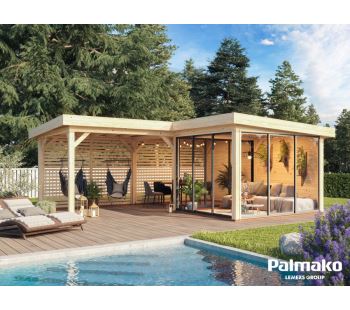 Zahradní domek Lenna 24,9 m2 s posuvnými dveřmi (Set 411) Zahradní domek Lenna 24,9 m2 s posuvnými dveřmi (Set 411)