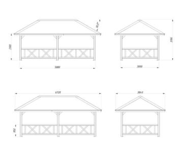 Altán Bianca 16,6 m2  se zábradlím (Set 107) (3)