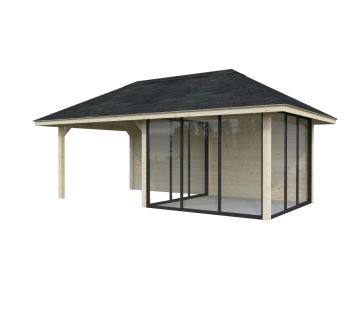 Zahradní domek Bianca 8,3 m2 s posuvnými dveřmi s dvojitým sklem (Set 506) (6)