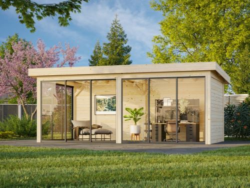 Zahradní domek Lenna 16,6  m2 s posuvnými dveřmi (Set 402)