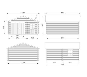 Garáž Roger 21,9 + 5,2 m2 - s dřevěnými dveřmi (3)