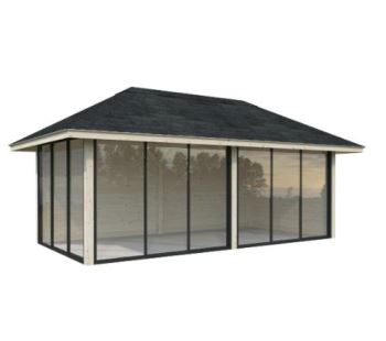 Zahradní domek Bianca 16,6 m2 s posuvnými dveřmi (Set 202) (1)