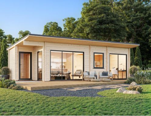 Zahradní domek Cecilia 32,0 m2 s posuvnými dveřmi s dvojitým sklem