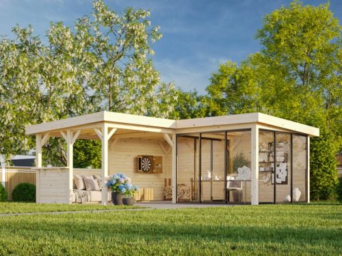 Zahradní domek Lenna 24,9  m2 s posuvnými dveřmi (Set 410)
