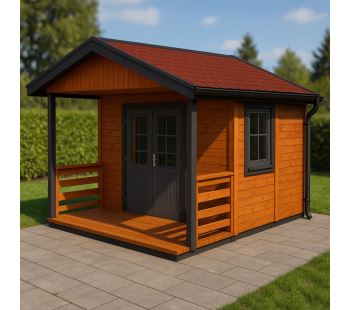 Zahradní domek HEROLD A3322 Premium s terasou (7,2 + 3,5 m2) "na klíč"