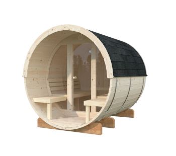 Barelová sauna Anita 1,3 + 0,7 m2 (bez kamen) - prosklenná (6)