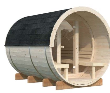 Barelová sauna Anita 1,6 + 0,7 m2 (bez kamen) - prosklenná