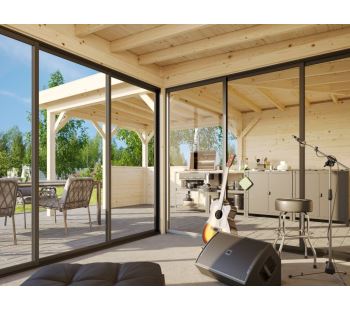 Zahradní domek Lenna 24,9  m2 s posuvnými dveřmi (Set 409) (1)