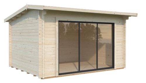 Zahradní domek INES 11,1 m2 s posuvnými dveřmi s dvojitým sklem