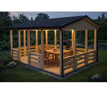 Zahradní altán HEROLD A3344 s terasovou podlahou 14,1 m2