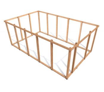 Zahradní altán Herold A3355 B s terasovou podlahou a boční stěnou (7,2 + 10,4 m2) (6)