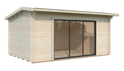 Zahradní domek INES 13,7 m2 s posuvnými dveřmi s dvojitým sklem