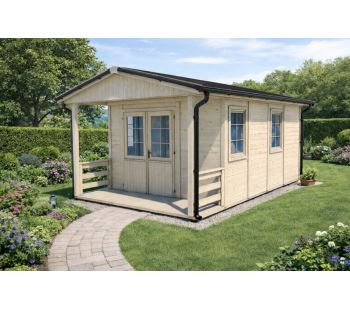 Zahradní domek HEROLD A3344 Premium s terasou (14,1+3,5 m2)