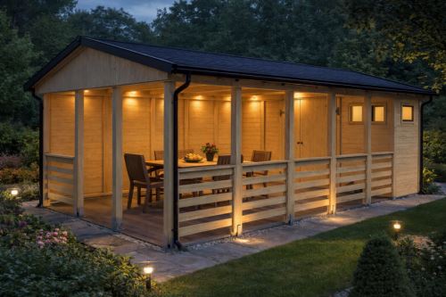 Zahradní altán Herold A3366 AAX Plus s boční stěnou (3,5 + 17,6 m2)