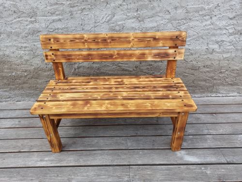 Dřevěná lavice Zuzana 120 x 53,5 x 88 cm -  s opalem