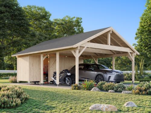 Přístřešek na auto Robert 40,6 m2 s úložným prostorem