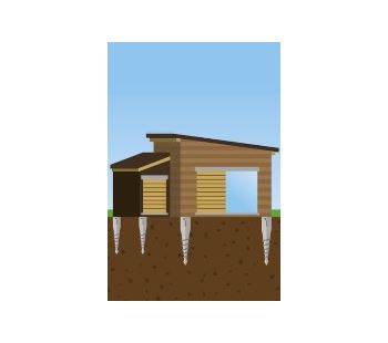 Základový rám na zemních vrutech včetně montáže pro altán s podlahou (Bianca/Lenna 16,6 m2)
