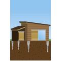 Základový rám na zemních vrutech včetně montáže (Sauna Sanna 6,8 + 5,9 m2)
