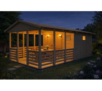 Zahradní altán Herold A3366 C s terasovou podlahou (10,7 + 10,4 m2)