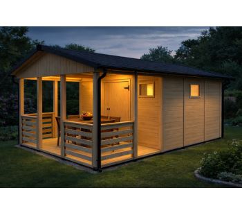 Zahradní altán Herold A3355 C s terasovou podlahou (9,6 + 6,3 m2)