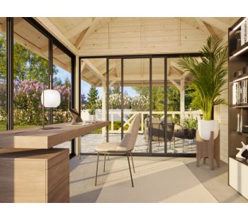Zahradní domek Bianca 16,6  m2 s posuvnými dveřmi (Set 204) (1)