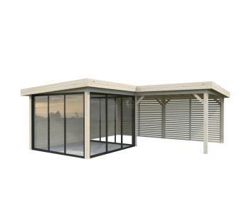 Zahradní domek Lenna 24,9  m2 s posuvnými dveřmi (Set 411) (7)