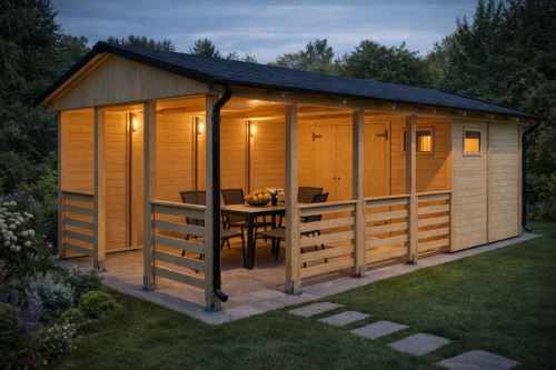Zahradní altán Herold A3366 BX Plus s boční stěnou  (7,2 + 13,9 m2)