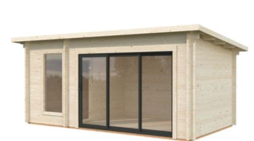 Sauna Sanna 12,8 m2 s posuvnými dveřmi