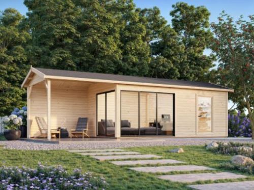 Zahradní domek Amanda 17,1 + 7,8 m2 s posuvnými dveřmi