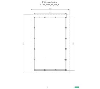 Zahradní Altán  HEROLD A3355 AX Plus s plnou boční stěnou 17,6 m2  (bez podlahy) (4)