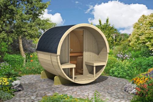 Barelová sauna 200 Thermowood s elektrickými kamny (4,5 kW, 380 V)